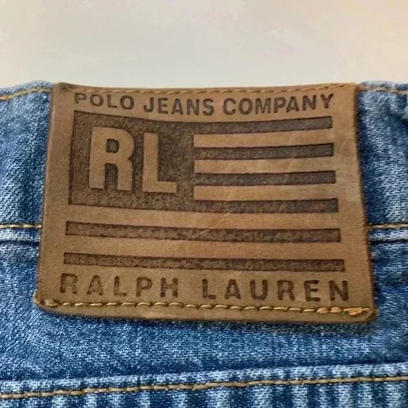 Vintage Polo Ralph Lauren Hi  Rise Cropped Bootcut Jeans 100% Cotton Size 14 - Picture 5 of 7
